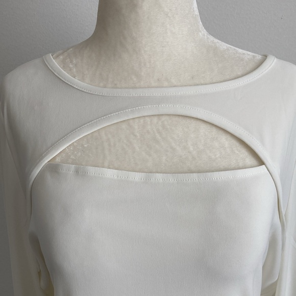 WHBM Long Sleeve Cutout Crew Neck Top - Picture 8 of 8